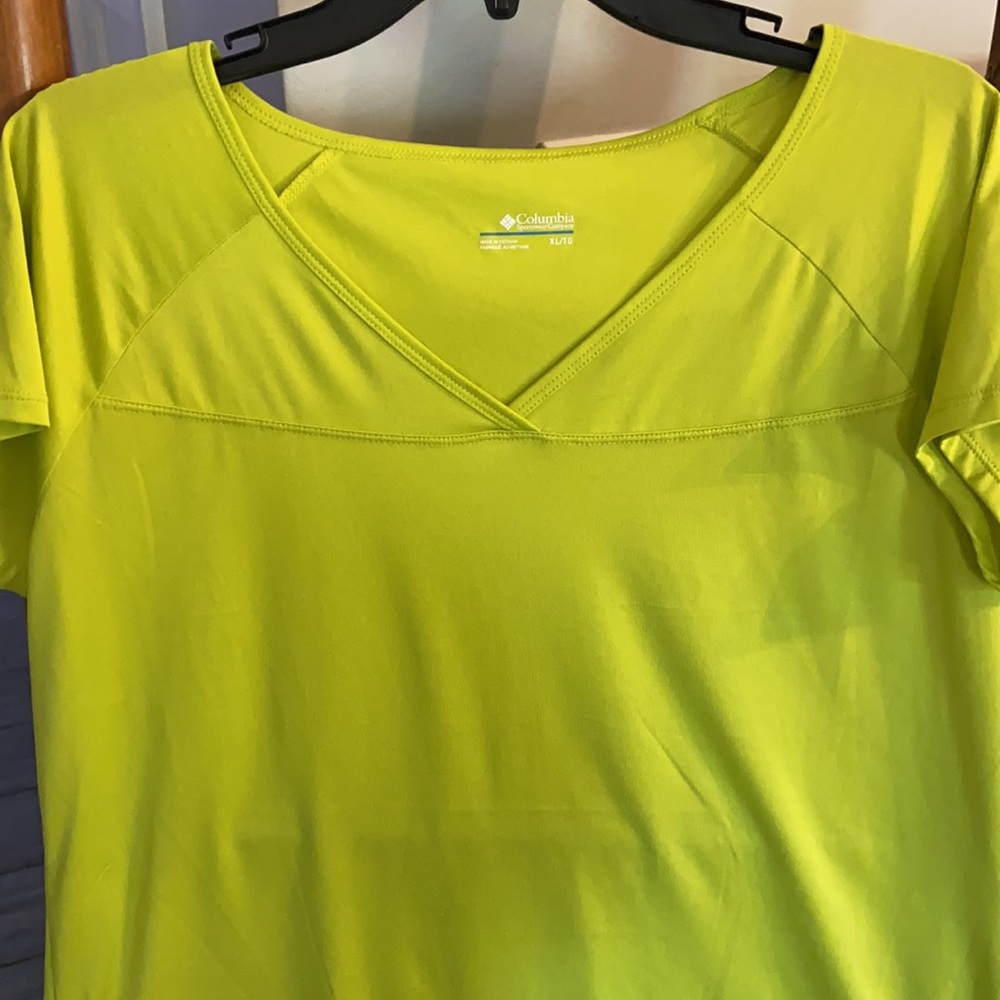 Columbia Lime Green Short Sleeve Shirt SZ XL - Picture 2 of 5